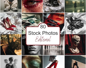 Dark Moody Fashion Stock Photos: Luxury Editorial Images (Digital Download, 3000x3000 px )