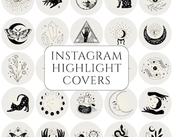 50 Celestial Instagram Highlight Cover Icons, Mystic Boho IG Highlight Covers, Spiritual Moon Witchy Story Set, Gothic Instagram Stories
