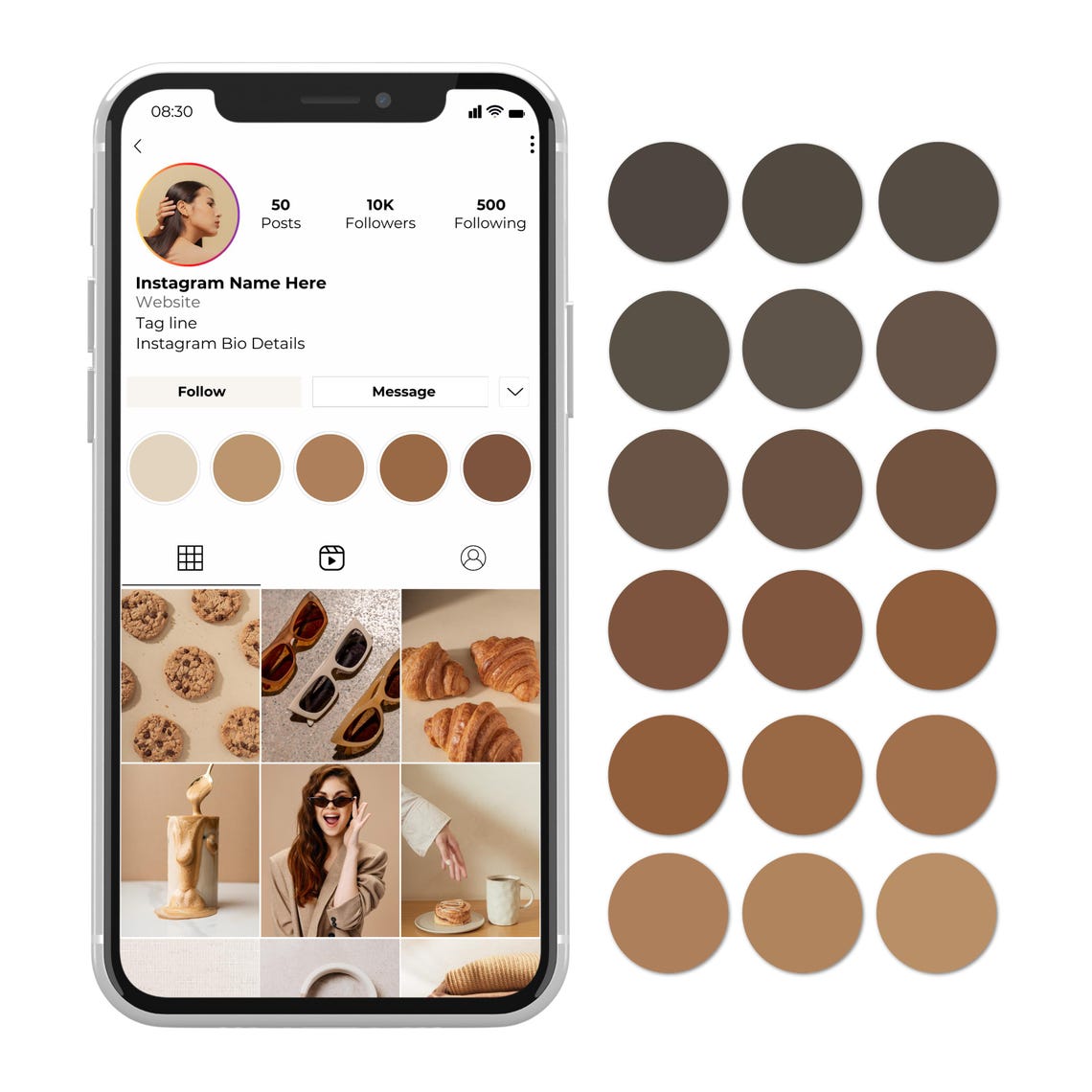 50 Earth Tone Instagram Highlight Covers – Beige Brown Icons (PNG) - Etsy