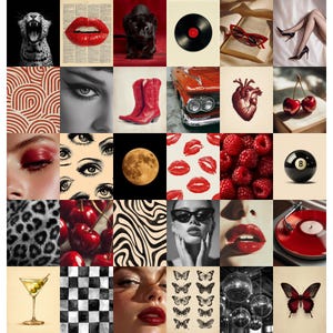 50 Dark Red & Black Stock Photos, Vintage Retro Noir, Bold Fashion, Edgy Glamour Photography