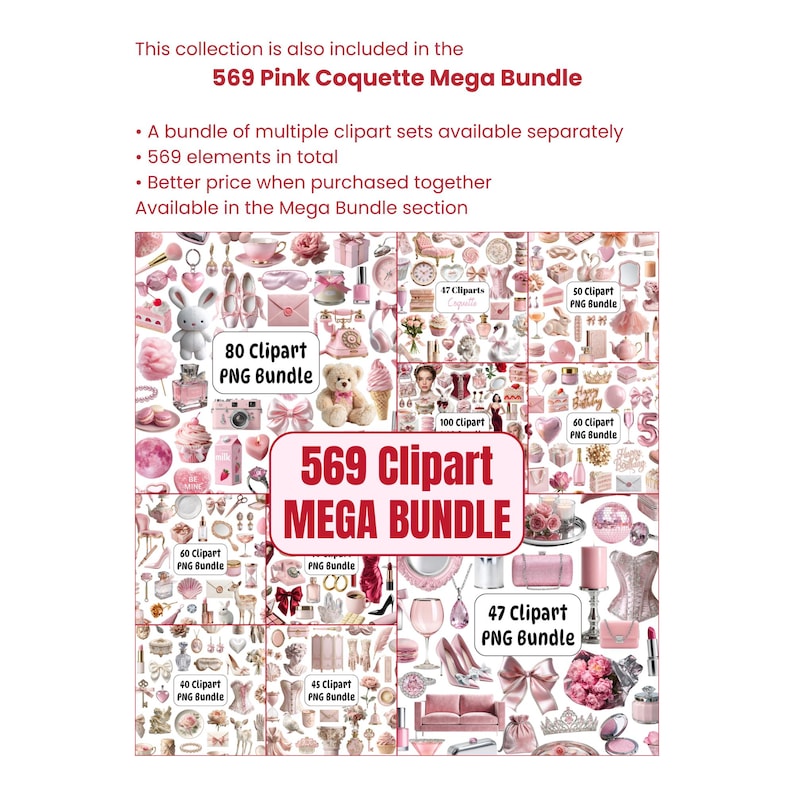40 Y2K Aesthetic Clipart PNG Bundle, Coquette Girly Fashion Graphics, Luxury Digital Download image 6