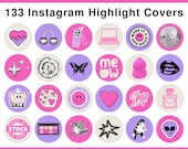 133 Y2K Aesthetic Instagram Highlight Covers, Soft Girl Icons (PNG Digital Download)