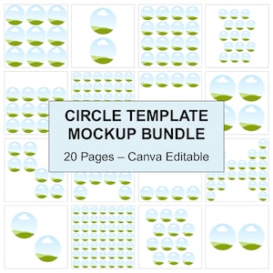 20 Circle Template Bundle, Canva Mockup, Circle Mockup Bundle, Circle Sticker PNG SVG, Canva Templates, Instant Download