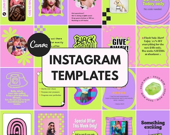 50 Canva Instagram Templates, Funky Editable Posts