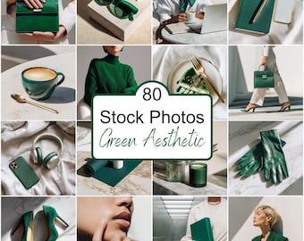 Green Stock Photos, Minimalist Lifestyle Photography (Digital Download, 80 Images