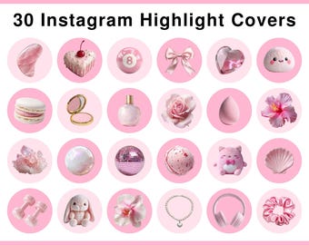 Pink Instagram Highlight Covers, Girly Icons (Digital Download)