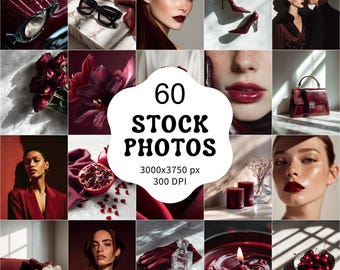 60 zdjęć bordowo-czerwonych, luksusowe brandingi modowe (do pobrania w wersji cyfrowej)