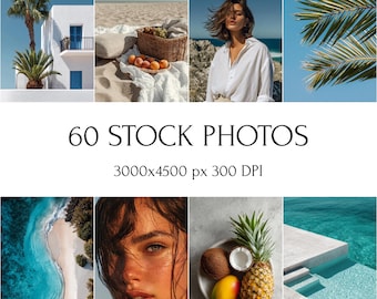 Coastal Stock Photos Bundle, Minimalist Beach Theme (Digital Download)