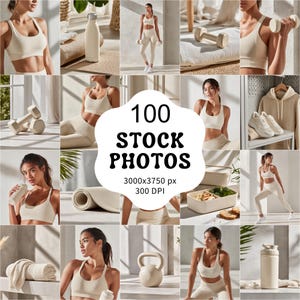 Fitness-Stockfoto-Paket – 100 neutrale Wellness- und Fitnessstudio-Bilder für Instagram, Branding und Personal Trainer