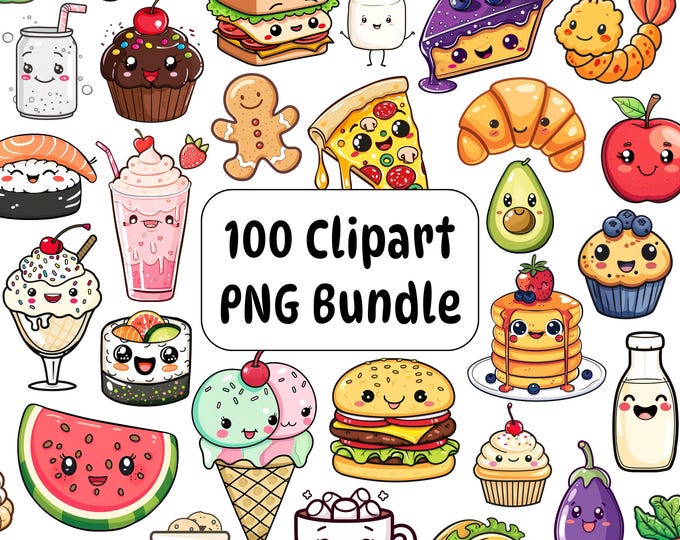 Kawaii Food Clipart | Cute Food Clipart | Cute Drinks Clipart | Junk ...