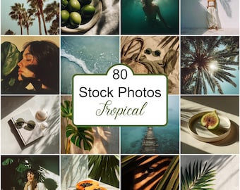 Tropical Stock Photos: Summer Beach & Travel Vibes (3000x3000 JPG Digital Download)