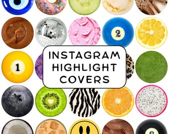 50 Instagram Highlight Covers, Aesthetic Icons, IG Story Pack, Colorful Instagram, IG Highlight Bundle Instagram Icons, Story Covers