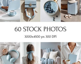 Blue Stock Photos, Minimalist Lifestyle Bundle (Digital Download)