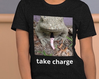 TAKE CHARGE, Unisex t-shirt, witch t-shirt, worm shirt, frog shirt