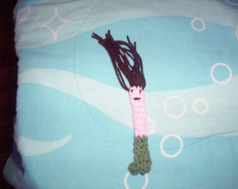 Mermaid Wormie Girl Plush - Handmade in USA
