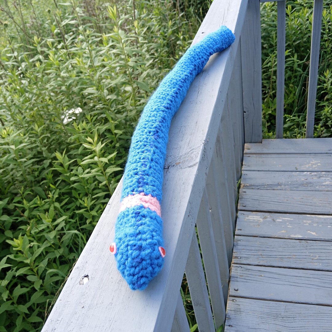 Pink Eyed Blue Snake With a Pink Stripe to Match His Eyes, 22 Inches - Etsy