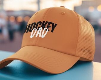 Sombrero de camionero bordado de papá de hockey, gorra de béisbol de pista de hielo, regalo de amante del hockey, gorra de aficionado a los deportes, regalo de papá