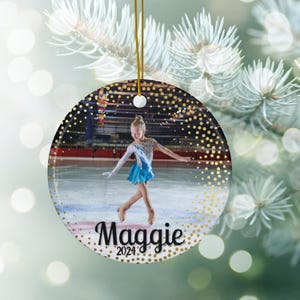 Ornamento de patinador artístico personalizado︱Presente de patinação artística︱Enfeite de Natal de patinação artística︱Enfeite de Natal personalizado︱Presente de treinador