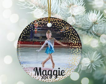 Personalisierte Eiskunstläuferin Ornament ︱ Eiskunstlauf Geschenk ︱ Eiskunstlauf Ornament ︱ Individuelle Weihnachtsverzierung ︱ Coach Geschenk