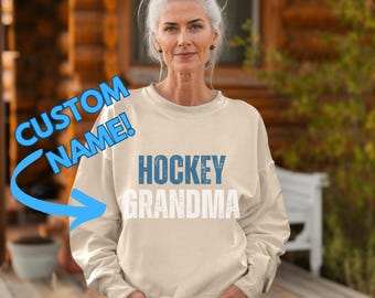 Aangepast sweatshirt hockey oma - gepersonaliseerd hockeytrui voor oma - cadeau voor oma - sweatshirt hockey oma voor oma