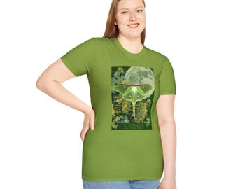 Luna Moth T-Shirt | Vintage Botanical Art, Moonlit Design