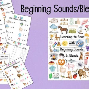 Apprendre à lire : sons des lettres pour les débutants, activité de lecture pour les enfants, feuille d'exercices de lecture à la maison, sons des lettres pour la maternelle/préscolaire