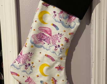 Unicorn Pegasus Holiday Christmas Stocking