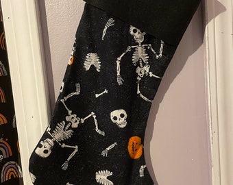 Skeleton Holiday Christmas Halloween Stocking