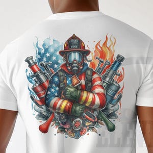 American Firefighter PNG: Patriotic Sublimation Design (Digital Download)