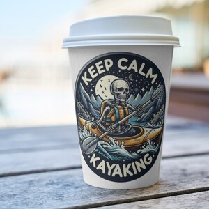 Skeleton Rafting Skeleton Kayaking Clipart: Keep Calm River Rafting Design (PNG) - Etsy
