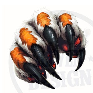 Tiger Paw PNG: Mascot Clipart for Sublimation Printing (Digital Download)