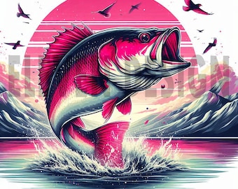 Bass Fishing Design PNG: Fisherman T-Shirt Graphic (Digital Download)