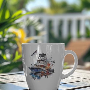 Diseño de barco pesquero: archivo de impresión DTF DTG (PNG) imagen 4