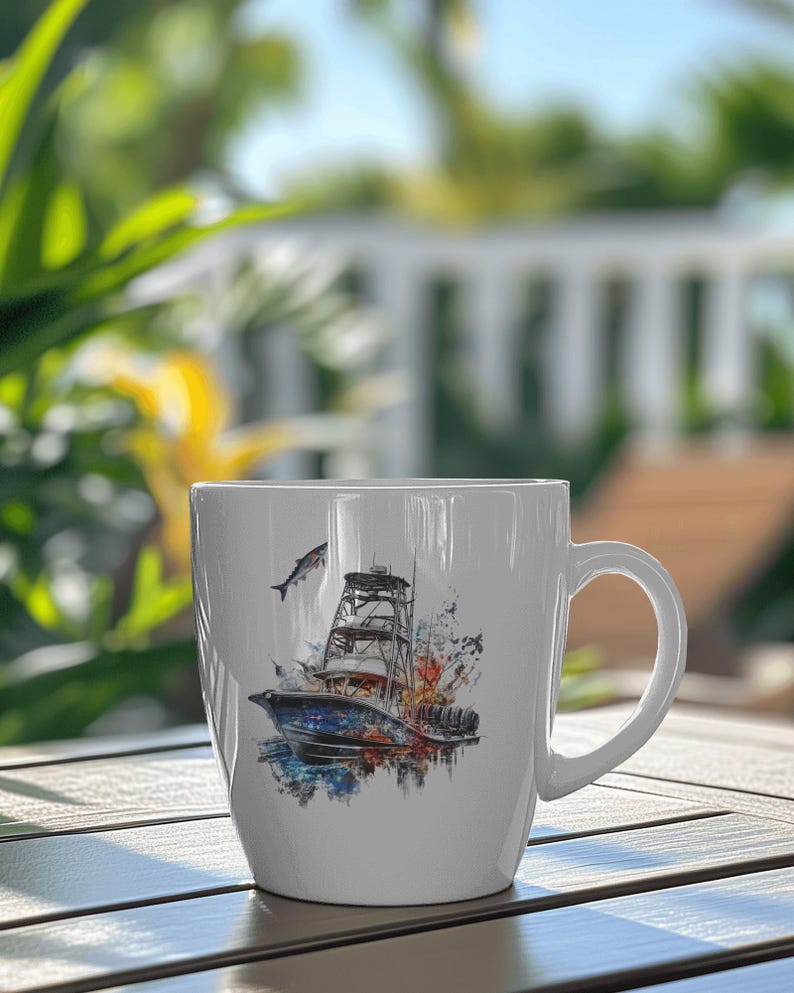 Diseño de barco pesquero: archivo de impresión DTF DTG (PNG) imagen 4