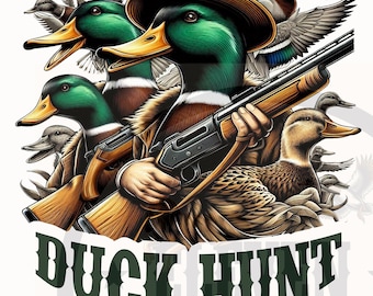 Duck Hunt-sublimatie-png: Mallard Ducks Hunter Design (digitale download)