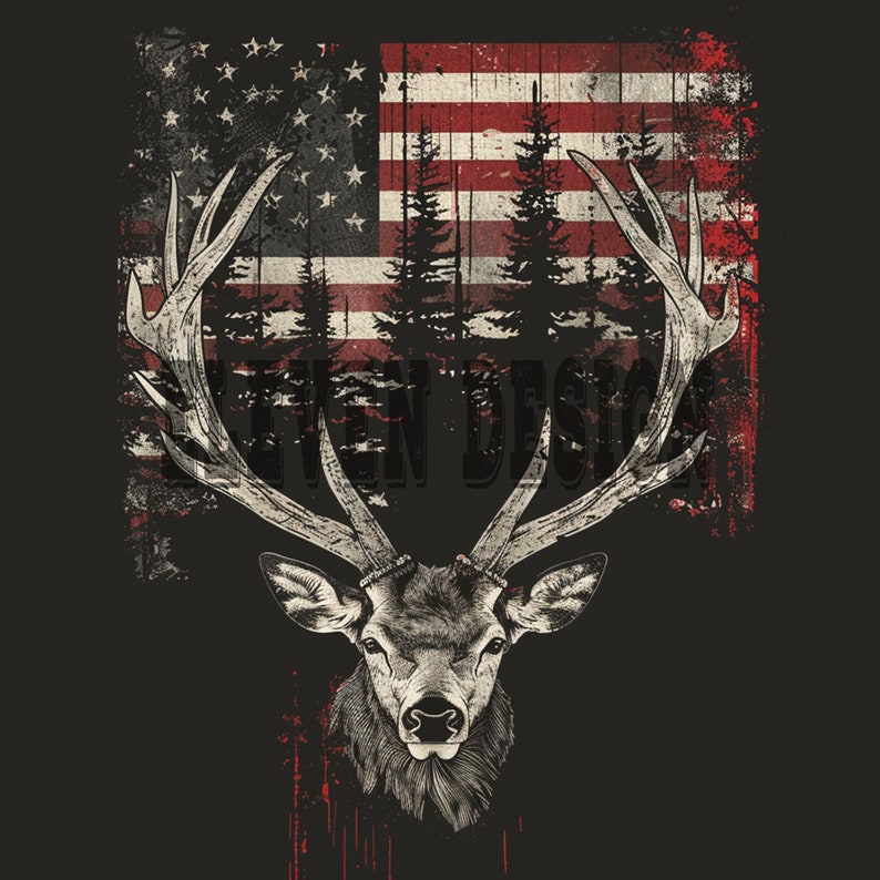 VOSERY Halstuch Mit Hirsch & US-Flagge Design - Vielseitige Sturmhaube Für Outdoor-Abenteuer