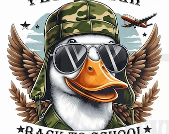 Back to School Duck PNG: Sublimation Print File (Digital Download)