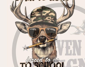 Hunting Deer PNG: Back to School Sublimation Design (Digital Download)