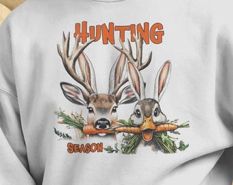 Hunting Season Deer Rabbit PNG: Kids Shirt Design (Digital Download)