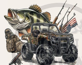 Hunting & Fishing Sublimation Design - Fisher utv transparent background print dtg dtf files for fisher tshirt design hunter printable