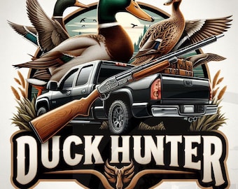 Conception de camion de chasseur de canard : PNG sublimation (téléchargement numérique)