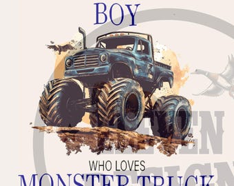 Vintage Monster Truck PNG: Boy's Room Clipart (Digital Download)