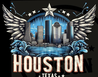 Houston Sublimation Design | Texas Sublimate Design | Transparent Background | Dtf Dtg Print Files | Tshirt Design | Houston Texas Clipart |