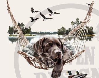 Labrador Hunting PNG: Sublimation Design for Shirts (Digital Download)