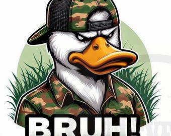 Bruh Duck Camo T-Shirt Design: Sublimation PNG (Digital Download)