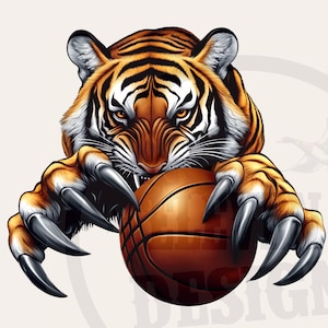 Tiger Basketball Design: Mascot PNG File (Digital Download)
