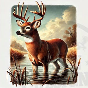 Deer Sublimation Design: Hunting PNG File (Digital Download)