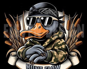 Duck Hunt Flow sublimation design png | duck glasses png | duck shirt design | funny duck hunt design png | dtf dtg digital download files |