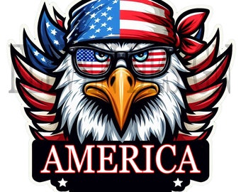 American Eagle 4th of July PNG: Patriotic Sublimation Design (Digital Download)