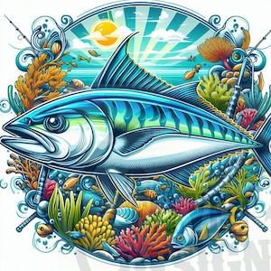 Deep Sea fishing sublimation png - transparent background - commercial use - High-quality print files dtf dtg - fisher shirt design clipart